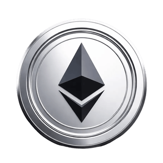 Zwevend grafisch element van een Ethereum ETH-cryptomunt